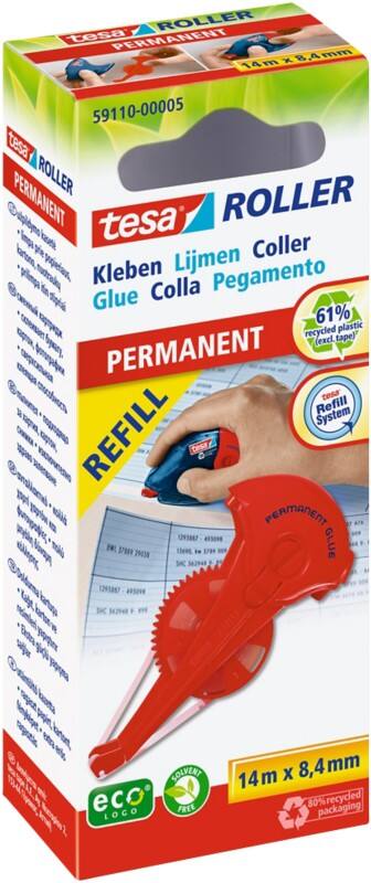 tesa tesaroller permanent Refill Roller Permanent 8.4 mm x 14 m Refillable 59110-00005-06 14 m