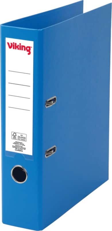 Viking Wide Lever Arch File A4 75 mm Blue 2 Rings Plastic Matt Portrait