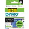 Dymo D1 S0720980 / 53718 Authentic Label Tape Self Adhesive Black Print on Yellow 24 mm x 7m