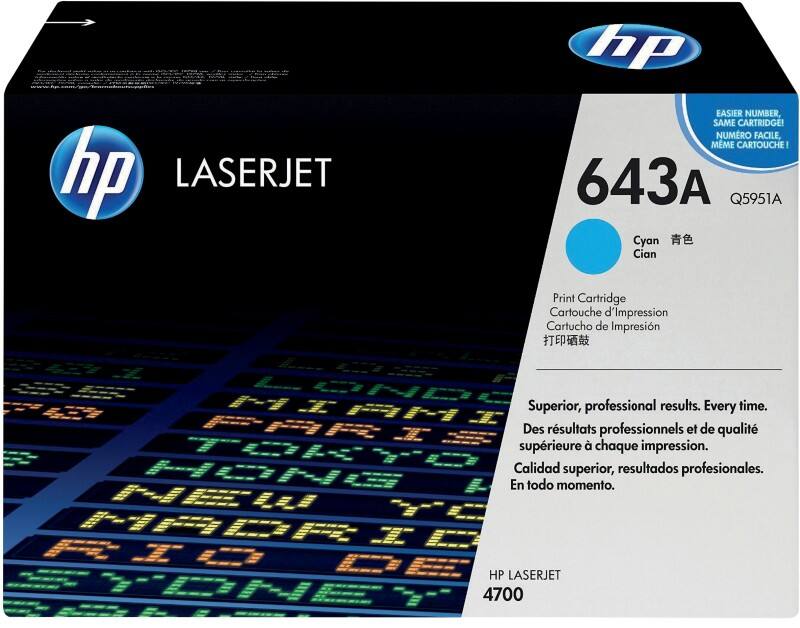 HP 643A Original Toner Cartridge Q5951A Cyan