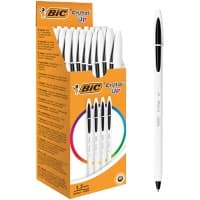 BIC Cristal UP Ballpoint Pen Grip Medium 0.6 mm Black Pack of 20