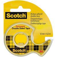 Scotch Double Sided Tape Permanent 12mm x 6.3m Transparent with Dispenser