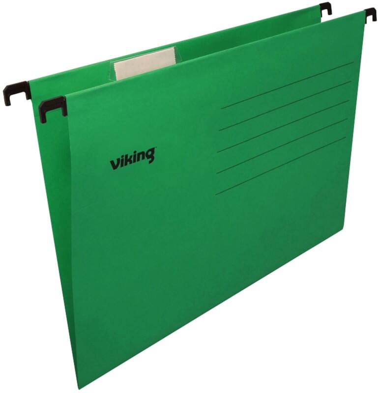 Viking Vertical Suspension File A4 V-Base Green Pack of 25