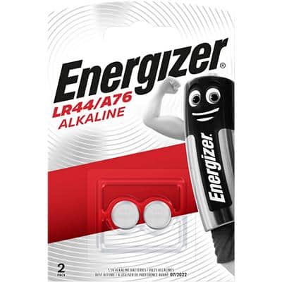 Energizer Button Cell Batteries A76 LR44 1.5V Alkaline Pack of 2