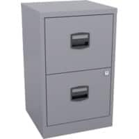 Bisley PFA Steel Filing Cabinet 2 Drawers Lockable 413 x 400 x 672 mm Grey