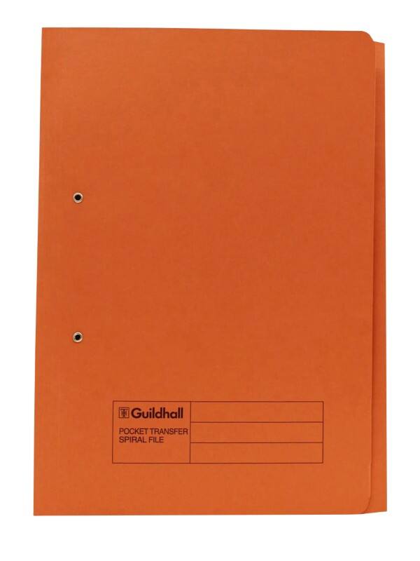 Guildhall Spiral File A4+ Orange Manila 285 gsm Pack of 25