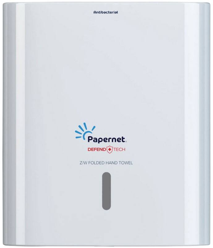 Papernet Defend Tech Antibacterial 416148 Hand Towel Dispenser Plastic Lockable Manual White