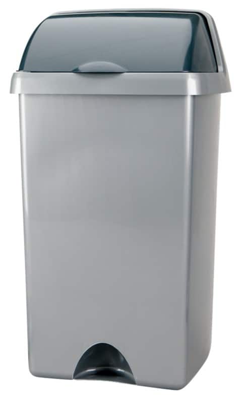 ADDIS Waste Bin 48 L Metallic Silver Plastic
