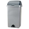 ADDIS Waste Bin Metallic Silver 34 x 32 x 68 cm