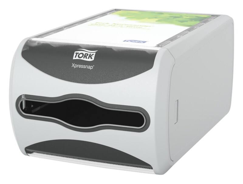 Tork Xpressnap Countertop 272513 N4 Napkin Dispenser Plastic Not Lockable Manual Grey