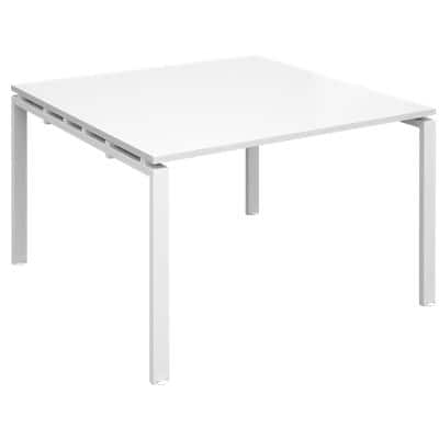 Dams International Square Boardroom Table with White MFC & Aluminium Top and White Frame EBT1212-WH-WH 1200 x 1200 x 725 mm
