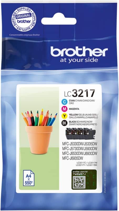 Brother LC-3217 Original Ink Cartridge Black, Cyan, Magenta, Yellow Pack of 4 Multipack