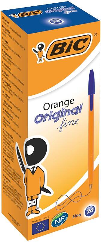 BIC Orange Original Orange Original Ballpoint Pen Blue 0.3 mm Fine Ballpoint Pack of 20
