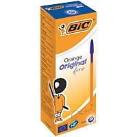 BIC Orange Original Ballpoint Pen Blue Fine 0.3 mm Non Refillable Pack of 20