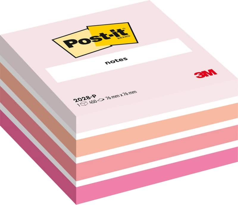 Post-it Sticky Notes Cube 76 x 76 mm Pastel Pink 450 sheets