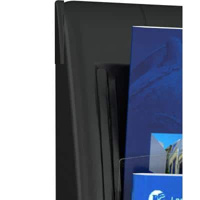 Paperflow Wall Mountable Literature Display Polystyrene A4 Black 290 x 95 x 650mm