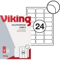 Viking Multipurpose Labels Self Adhesive 64 x 33.9 mm White 100 Sheets of 24 Labels