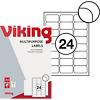 Viking Multipurpose Labels Self Adhesive 64 x 33.9 mm White 100 Sheets of 24 Labels