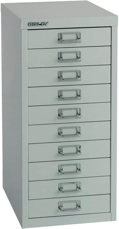 Bisley Multi-Drawer Cabinet 12 inches 5 Drawer Non-Locking Grey 12/5  H125NL-073 - Hunt Office Ireland