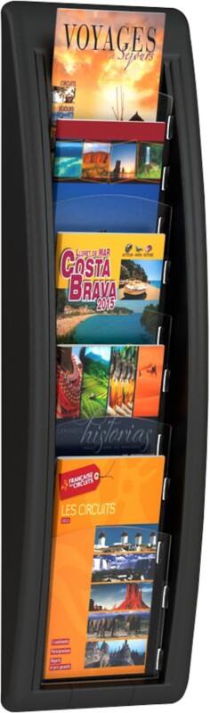 Paperflow Quick Fit DL Literature Display Wall Mounted Black 4062.01 18 x 9.5 x 65 cm