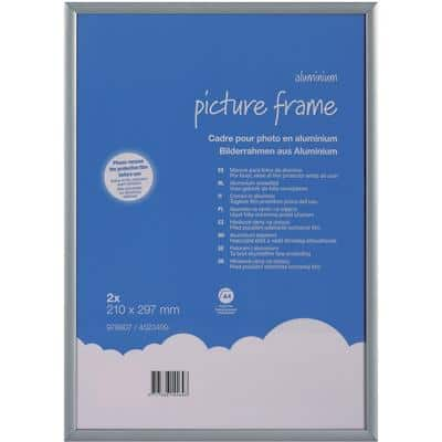 Viking A4 Picture Frame Grey Aluminium 29.7 (W) x 21 (H) cm Pack of 2