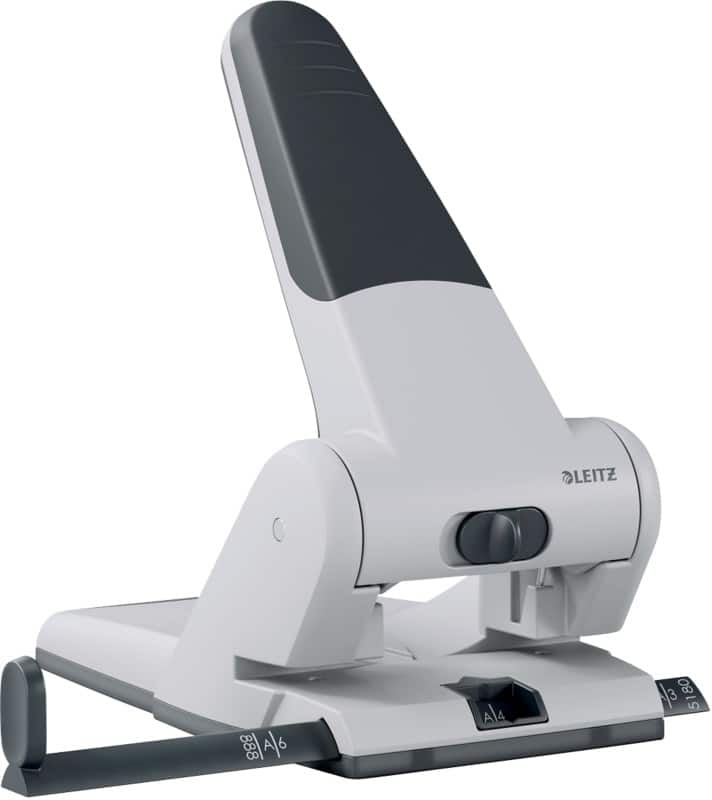 Leitz Heavy Duty Metal 2 Hole Punch 5180 Powersave 65 Sheets White