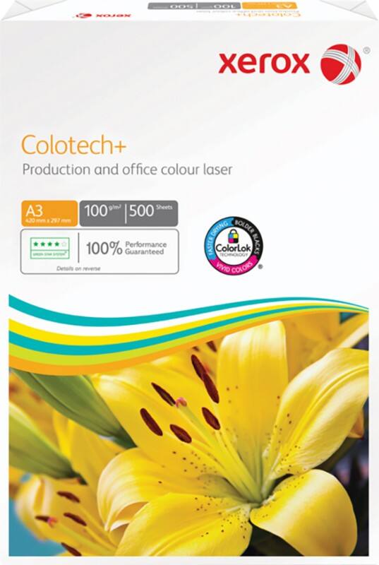 Xerox Colotech+ A3 Printer Paper White 100 gsm Smooth 500 Sheets
