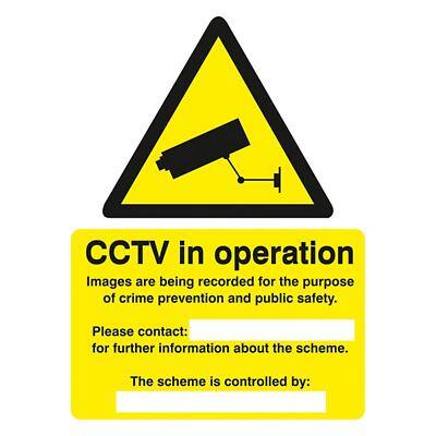 Warning Sign Cameras in Contast Operation PVC 15 x 20 cm