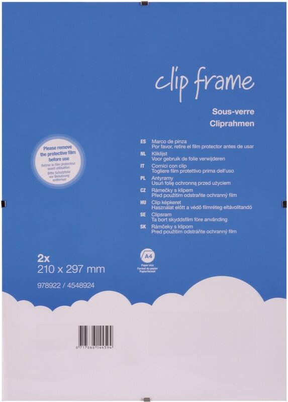 Viking A4 Clip Frame Transparent Aluminium 4548924 29.7 (W) x 21 (H) cm Pack of 2