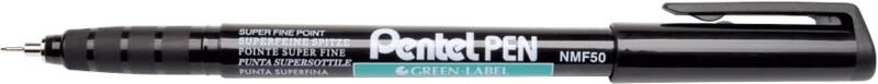 Pentel NMF50 Permanent Marker  Fine Bullet  -   Black Water-Resistant