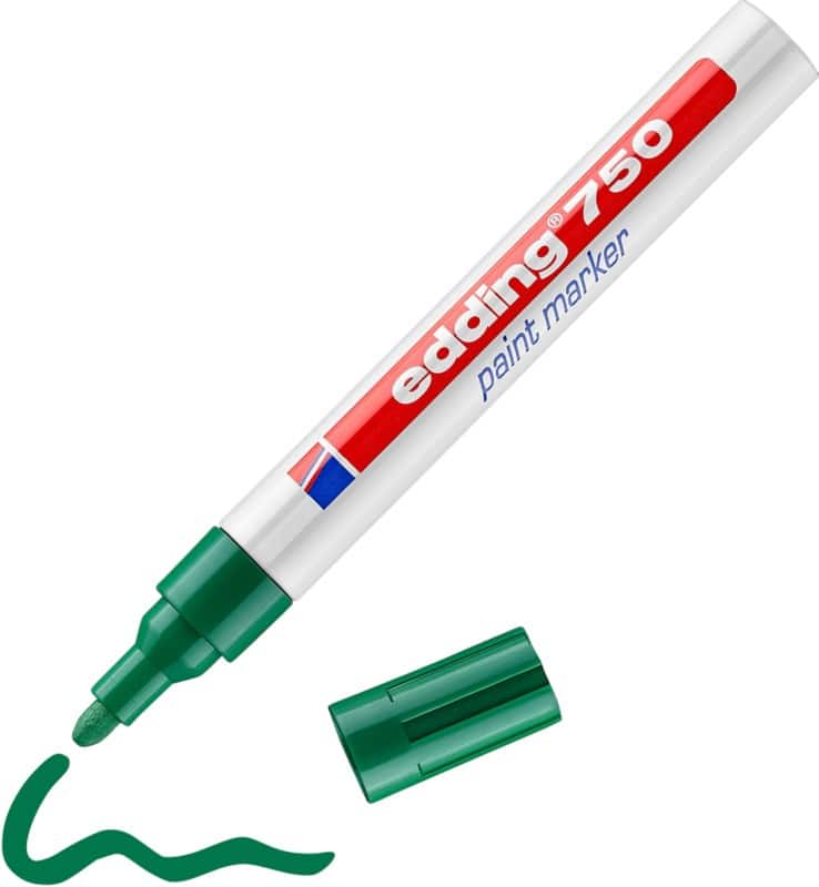 edding 750 Permanent Paint Marker Green Medium Bullet 2 - 4 mm  Water-Resistant