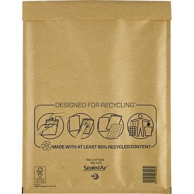 Mail Lite Mailing Bag H/5 Gold Plain 290 (W) x 370 (H) mm Peel and Seal 79 gsm Pack of 50