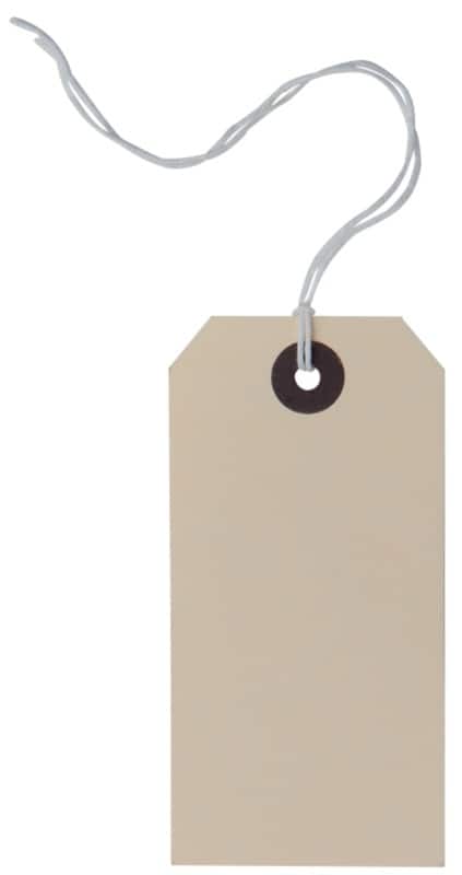 Double Reinforced Heavy Duty Tags 108 x 54 mm Pack 1000