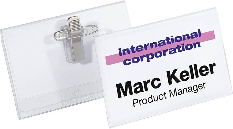 DURABLE Name Badge Combi clip 12.2 x 15.8 x 12.2 cm Plastic Pack of 50
