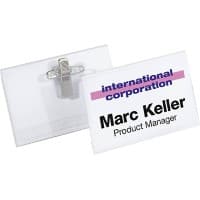 DURABLE Name Badge Combi clip 12.2 x 15.8 x 12.2 cm Plastic Pack of 50