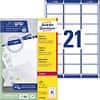 Avery L7160-250 Address Labels Self Adhesive 63.5 x 38.1 mm White 250 Sheets of 21 Labels