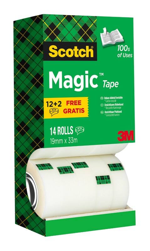 Scotch Tape Scotch Magic 810 Transparent 19 mm (W) x 33 m (L) PP (Polypropylene) Pack of 14