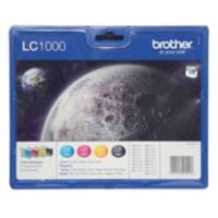 Brother LC1000 Original Ink Cartridge Black, Cyan, Magenta, Yellow Pack of 4 Multipack