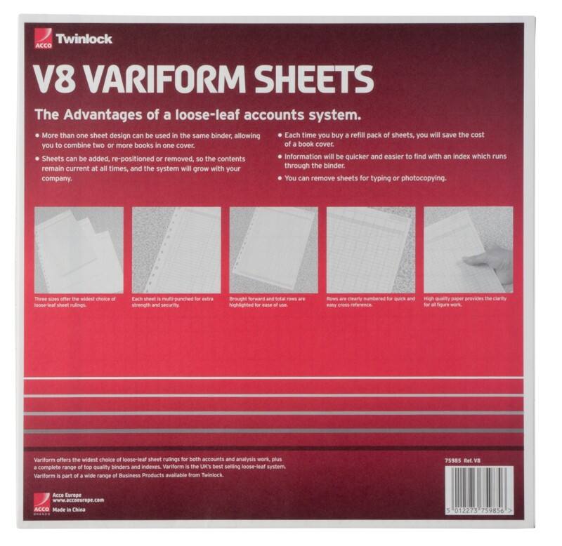 Twinlock Refill Sheets 75985 35.6 x 29.7 cm White 75 Sheets