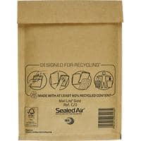 Mail Lite Mailing Bag C/0 Gold Plain 150 (W) x 210 (H) mm Peel and Seal 79 gsm Pack of 100