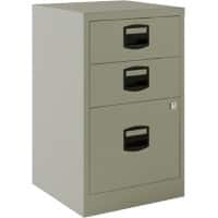 Bisley Steel Filing Cabinet with 3 Lockable Drawers 413 x 400 x 672 mm Goose Grey