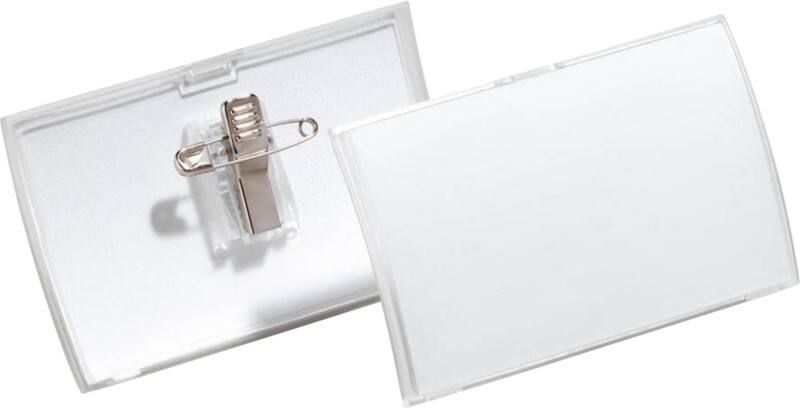 DURABLE Click-Fold Name Badge Combi clip 4 x 7.5 cm Plastic Pack of 25