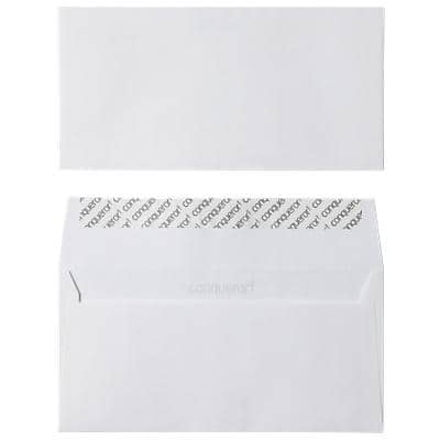 Conqueror Envelopes Plain DL 220 (W) x 110 (H) mm Adhesive Strip High White 120 gsm Pack of 500