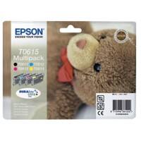 Epson T0615 Original Ink Cartridge C13T06154010 Black, Cyan, Magenta, Yellow Pack of 4 Multipack