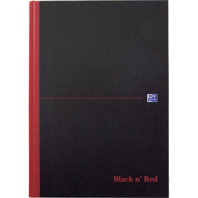 OXFORD Notebook Black n' Red A4 Ruled Casebound Cardboard Hardback Black, Red 192 Pages