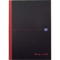 OXFORD Notebook Black n' Red A4 Ruled Casebound Cardboard Hardback Black, Red 192 Pages