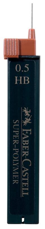 Faber-Castell Super-Polymer Mechanical Pencil Lead 0.5 mm HB Black Pack of 12