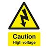 Warning Sign Caution High Voltage Self Adhesive PVC 15 x 20 cm