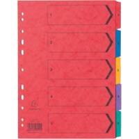 Exacompta Indices 5 Part A4 Assorted 5 Part Perforated Card 1 to 5
