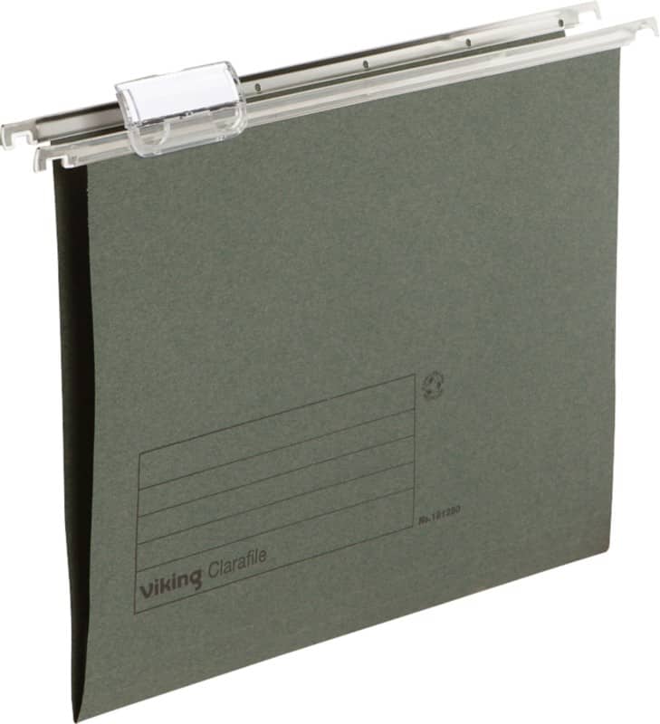 Viking Vertical Suspension File V Bace 180 gsm Green Pack of 20